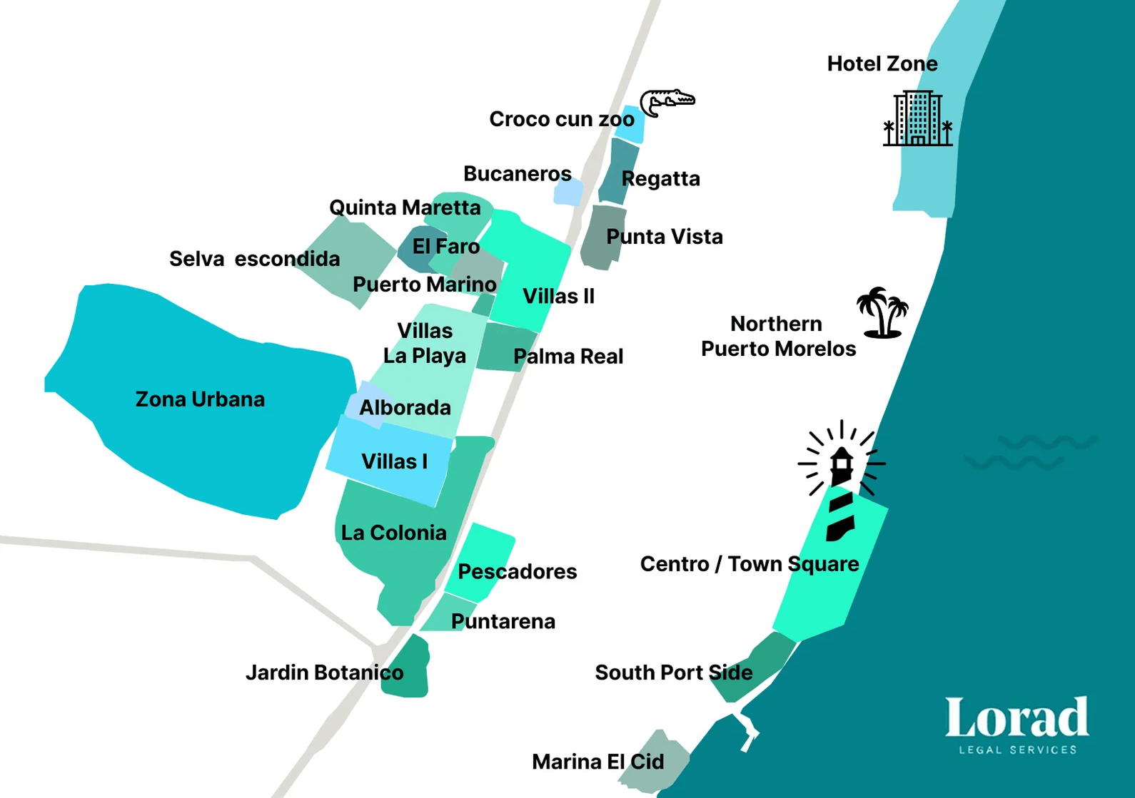 Puerto Morelos Real Estate map