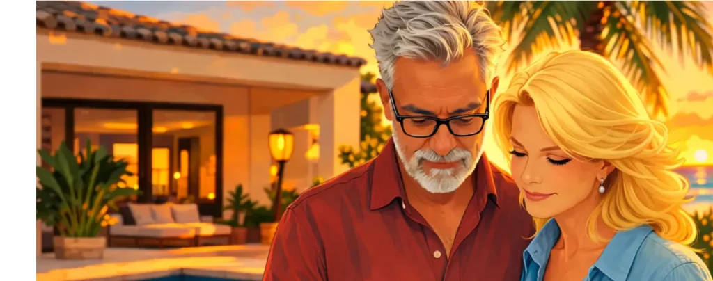 Couple looking at a property in Mexico