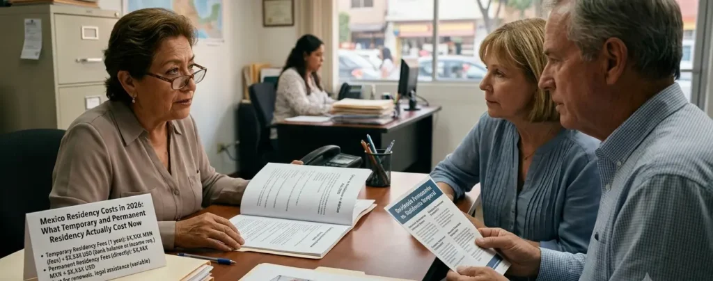 couple with expert discussing new visa fees